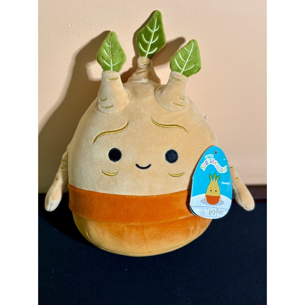 Squishmallows Harry Potter Mandrake 10 Inch Plush Wizarding World Tan Orange